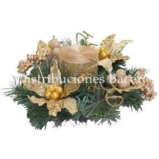 Centro ponsetias oro 23 cm. - Imagen 1