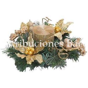 Centro ponsetias oro 23 cm. - Imagen 1