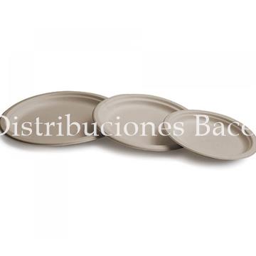 Plato caña azúcar crema 50 uds. - Imagen 1