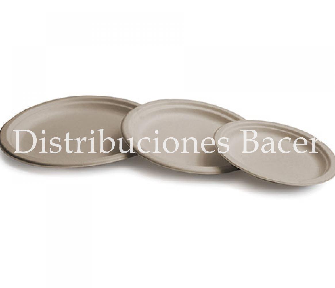 Plato caña azúcar crema 22 cm. 50 uds. - Imagen 1