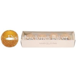 Servilletero oro 4 uds. - Imagen 1